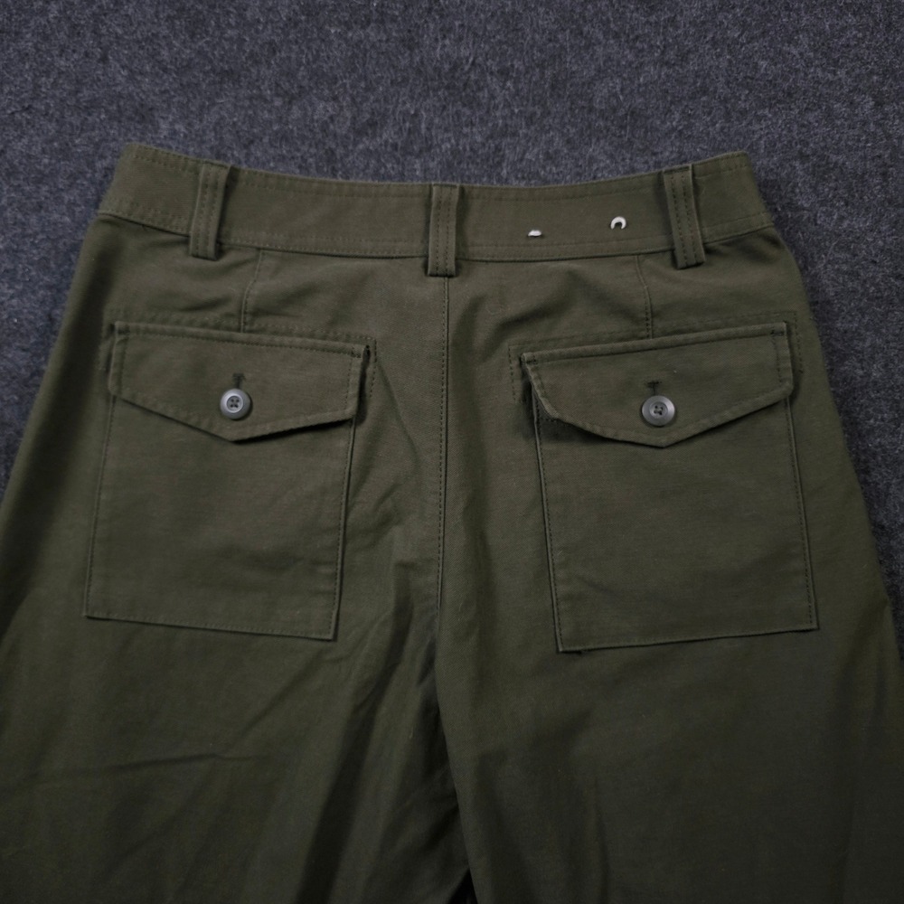 Uniqlo Olive Green Barrel Pants Wide Leg Baker Fatigue Womens 26-27 (Fits 30x29) - Picture 5 of 12